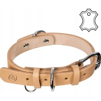 Obojek pro psa OBROŻA pro psa z přírodní kůže LUKA béžová S