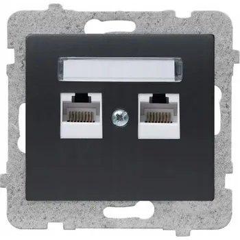 Elektrická zásuvka Internetová zásuvka nástěnná Polmark černá