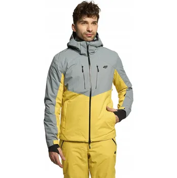 Pánská lyžařská bunda 4F šedo-žlutá H4Z22 S