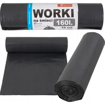 Pytle na odpadky PYTLE NA ODPADKY LDPE SILNÉ ODOLNÉ 160L ČERNÉ 10 Ks