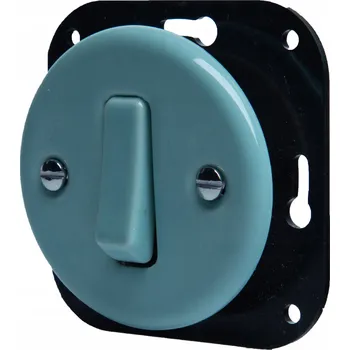 vypínač KERAMICKÝ ZAPUŠTĚNÝ JEDNOPÓLOVÝ KLÁVESOVÝ SPÍNAČ PASTELOVÁ MINT BEZ RÁMEČKU