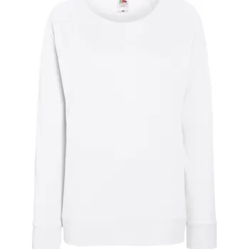 pracovní mikina Fruit of the Loom Mikina Lady-Fit LW Raglan Sweat, raglánová, dámská COT16214600103-white L Bílá