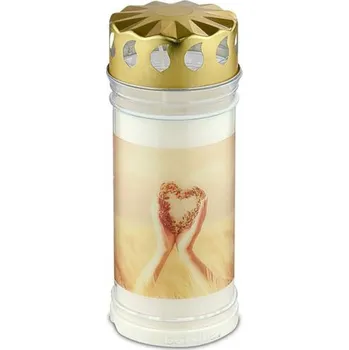 Svíčka Bolsius Svíčka s víčkem Srdce na dlaních 18,5 x 7,5 cm 120 hodin 450 g