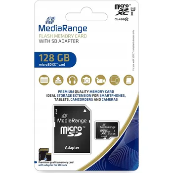 Ukládání dat Paměťová karta microSD MediaRange MR945 s kapacitou 128 GB