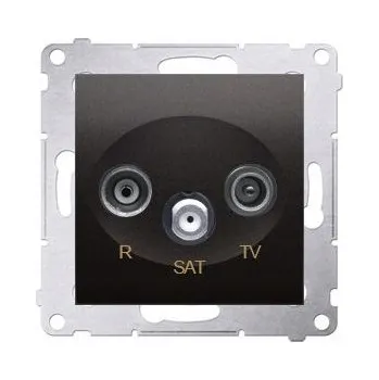 Elektrická zásuvka Anténní zásuvka nástěnná Kontakt-simon šedá