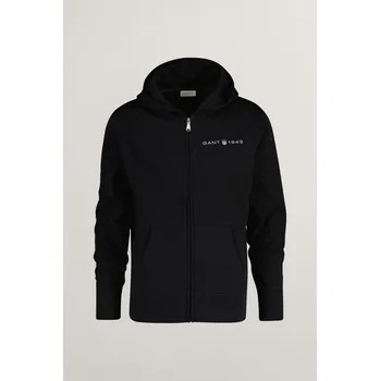 Pánská mikina MIKINA GANT PRINTED GRAPHIC FULL ZIP HOODIE BLACK