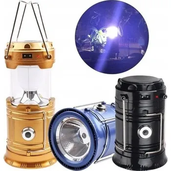 Stojací lampa Akumulátorová lampa 3 LED žárovka 3 W, skládací design, USB vstup, s možností postavení, s držákem na zavěšení