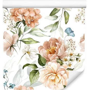 Fototapeta Tapeta v roli Akvarelové PIVOŇKY Květiny Rostliny Listy Hortenzie