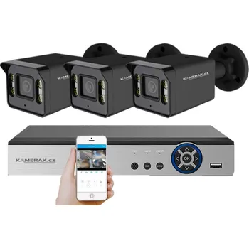 Kompletní kamerový systém 3 kamerový AHD set HE3-57E 5Mpx 1920p, H.265, CZ menu