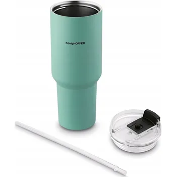Termohrnek TERMOHRNEK se slámkou, VAKUOVÝ, ZELENÝ, VELKÝ Konighoffer Davos 1200 ml