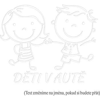 Samolepicí dekorace na vozidlo Děti v autě Kluk a holka samolepka na auto Červená Velikost A