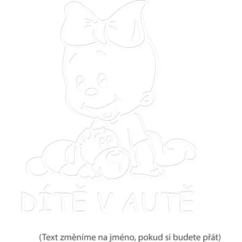 Samolepicí dekorace na vozidlo Dítě v autě batole holčička samolepka na auto Oranžová Velikost A