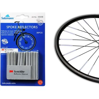 Cyklosvítilna ODRAZKY NA KOLA DO VÝPLETU KOLA 36x STŘÍBRNÉ 3M SADA