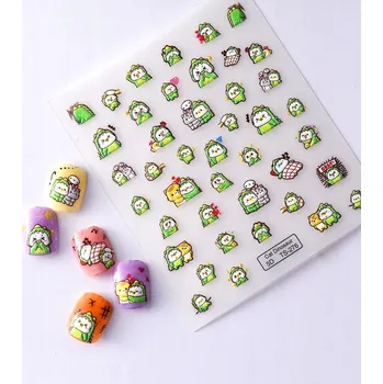 Samolepicí Vypouklé 3D Samolepky na Nehty Vzory KOČKA DINOSAURUS