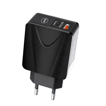 Berge Dvojitá rychlonabíječka PD20W + QC3.0, černá