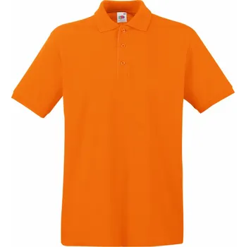 Pánské tričko Fruit of the Loom Polokošile Premium Polo, krátký rukáv COT16321823505-orange 2XL Oranžová