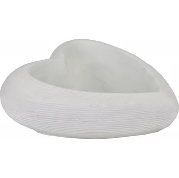 Květináč Cementové srdce 22 cm bílé