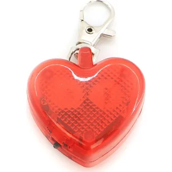 Obojek pro psa PAWISE Blikačka na obojek, postroj, vodítko – srdíčko červené, Velikost: M