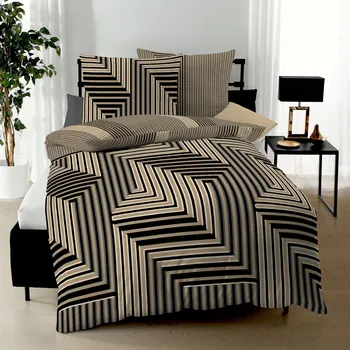 Povlečení Kaeppel | Povlečení Mako satén Escape gold, 140x200, 70x90