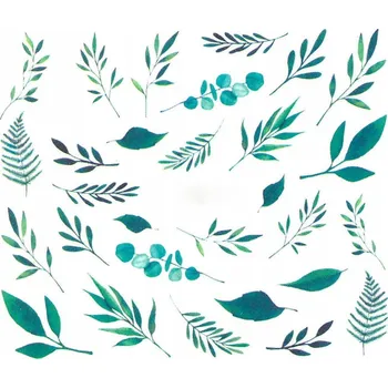 Samolepky na Zdobení Nehtů Vodolepky Vzory Listy Zelené BN-1786