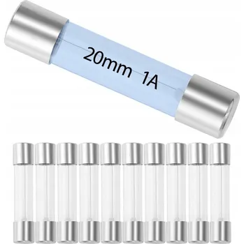 Vrták Skleněná pojistka 20mm 1A / 1000mA CE WETU 10 Ks. balení