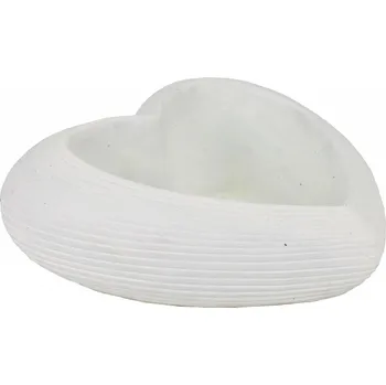 Květináč Cementové srdce 19 cm bílé