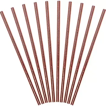 Papírová brčka rose gold - 250 ks