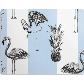 Miska pro psa Pro kočky podložka pod misky Plameňáci a ananas, 60x40