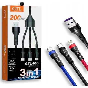 Datový kabel Kabel Kaprys USB - USB typ C / microUSB / Lightning 0,12 m