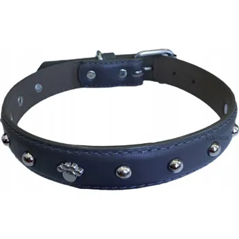 Obojek pro psa KOŽENÝ OBROŽEK PRO PSA S OZDOBNÝMI CVOČKY A UCHYCENÍM NA VODÍTKO "S"