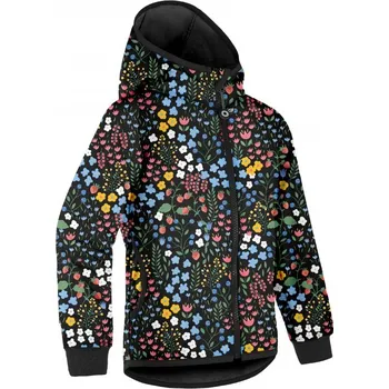 Dívčí bunda Unuo, Dětská softshellová bunda s fleecem Basic, Černá, Zahrada UO8596227137336 /122