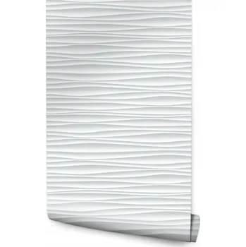 Tapeta Tapeta na zeď Bílé vlny Geometrický dekor 3D efekt