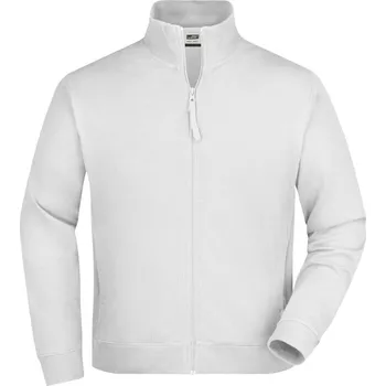 pracovní mikina James & Nicholson Mikina JN 58 na zip COT02005800101-white S Bílá