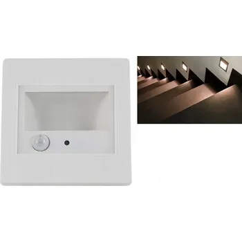 Nástěnné svítidlo LED schodišťové nástěnné světlo s pohybovým senzorem bílé 0.6W 3000K 1 Ks
