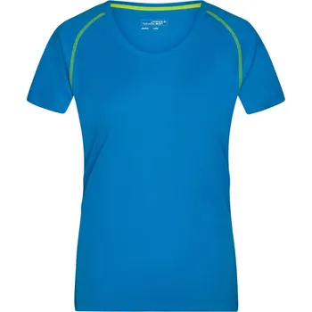 Pracovní oblečení James & Nicholson Tričko JN 495, funkční, krátký rukáv, dámské COT020495r0304-bright blue XL Modrá jasná/žlutá jasná