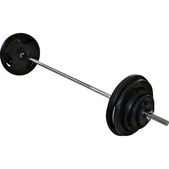 Nakládací činka s pogumovanými kotouči - 77 kg