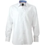 James & Nicholson Košile JN 619, popelínová, dlouhý rukáv COT020619i9513-white/royal 3XL Bílá/modrá