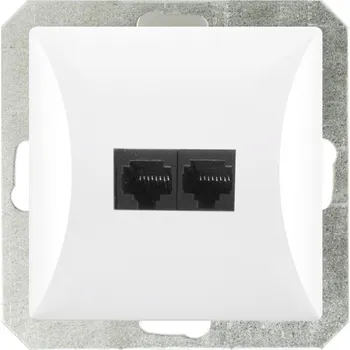 Elektrická zásuvka Internetová zásuvka pro modul 2 x LAN RJ45 8-PIN OPAL bílá