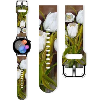 Příslušenství k chytrým hodinkám eses Silikonový květinový řemínek - Zelený, 22 mm