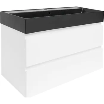 Koupelnový nábytek Koupelnová skříňka s umyvadlem SAT B-Way 99x50x45 cm bílá lesk BWAY2100WU2BB