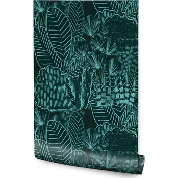 Fototapeta Tapeta kreslené vintage listy rostlin do obýváku