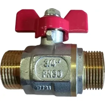 Kulový kohout s motýlem 3/4" MM plnoprůtočný PN 30