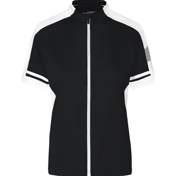 pracovní tričko James & Nicholson Tričko JN 453 cyklistické se zipem, krátký rukáv, dámské COT02045300205-black 2XL Černá