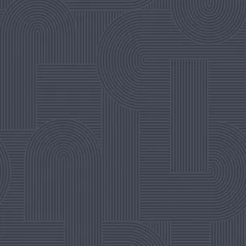 Tapeta Tmavě modrá tapeta ve stylu art deco - geometrické oblouky