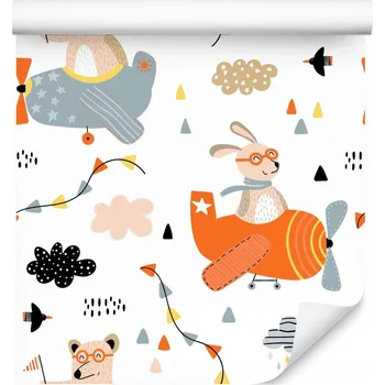 Fototapeta Dekorační tapeta Lesní ZVÍŘATA letadla mraky