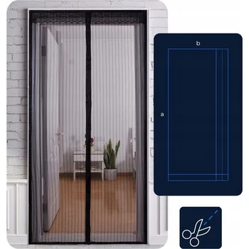 Síť proti hmyzu Pgum-Sill Síť proti hmyzu do dveří široká 1,6m černá magnetická KLIK-KLAK