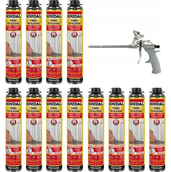 Vytlačovací pistole SOUDAL Pistole na pěnu 121105 - 750 ml 12 kusů + pistole FG-STD15
