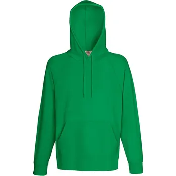 pracovní mikina Fruit of the Loom Mikina Lightweight Hooded Sweat s kapucí, raglánová, pánská COT16214052005-kelly green 2XL Zelená kelly