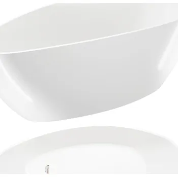 Vana Volně stojící vana DARFOR z litého mramoru, bílý lesk, 158x70 cm