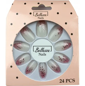 Umělé nehty UMĚLÉ BROKÁTOVÉ TIPY NA NEHTY - 24 ks - ZJ13